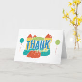 おもしろいバウンスハウスブライトサンキューノートカード カード (黄色い花)