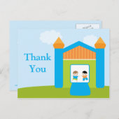 おもしろいバウンスハウス感謝してい男のハガキ ポストカード (正面/裏面)