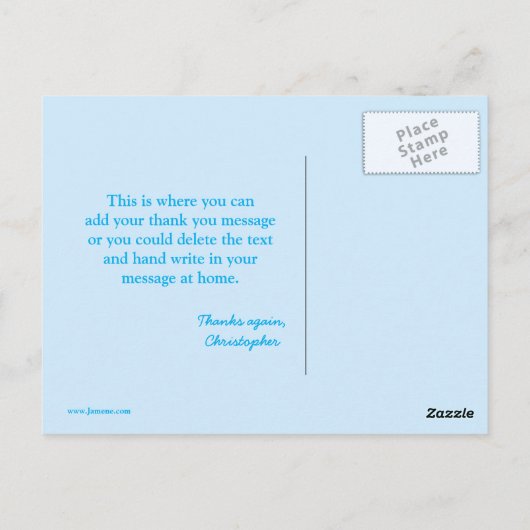 おもしろいバウンスハウス感謝してい男のハガキ ポストカード (裏面)