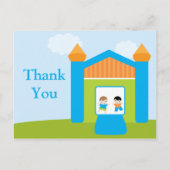 おもしろいバウンスハウス感謝してい男のハガキ ポストカード (正面)