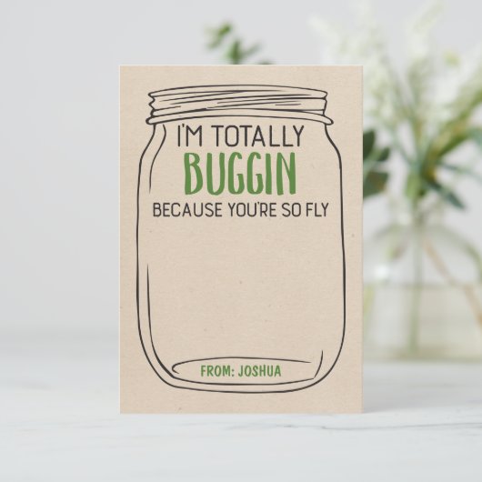 おもしろいバグバレンタインカード-おもちゃの追加 サンキューカード (スタンド正面)