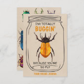 おもしろいバグバレンティヌデイカードビートルズ サンキューカード (正面/裏面)