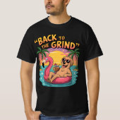 おもしろいバケーションドッグクールゴールデンレトリバービーチシャツ Tシャツ (正面)