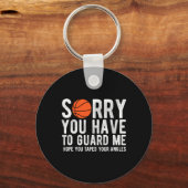 おもしろいバスケットボールすまない私を守らなければならない キーホルダー (正面)