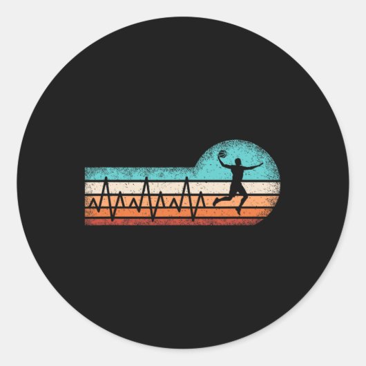 おもしろいバスケットボールのハートビートバスケットボールプレーヤー ラウンドシール (正面)