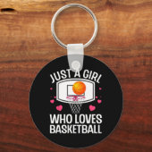 おもしろいバスケットボールアートガールウィメンズカレッジバスケット キーホルダー (正面)
