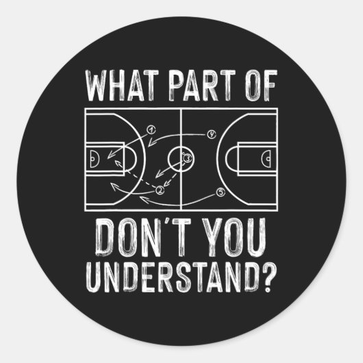 おもしろいバスケットボールコーチデザインメンズボールゲームセンター ラウンドシール (正面)