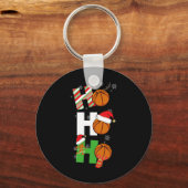 おもしろいバスケットボールパジャマスプレイヤーマッチングC キーホルダー (正面)