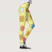 おもしろいバスケットボールパターン – 黄 レギンス (右)