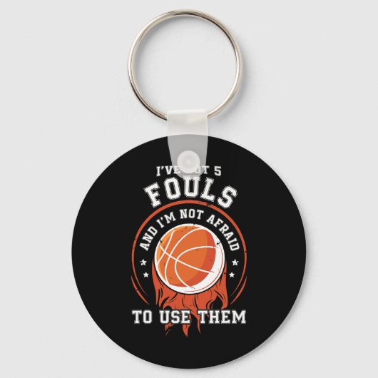 おもしろいバスケットボールプレイヤーギフト – バスケ5 Four キーホルダー (正面)