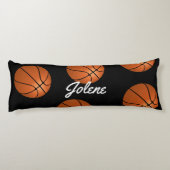 おもしろいバスケットボール任意の名前または文字スポーツのテーマを追加 ボディピロー (裏面)