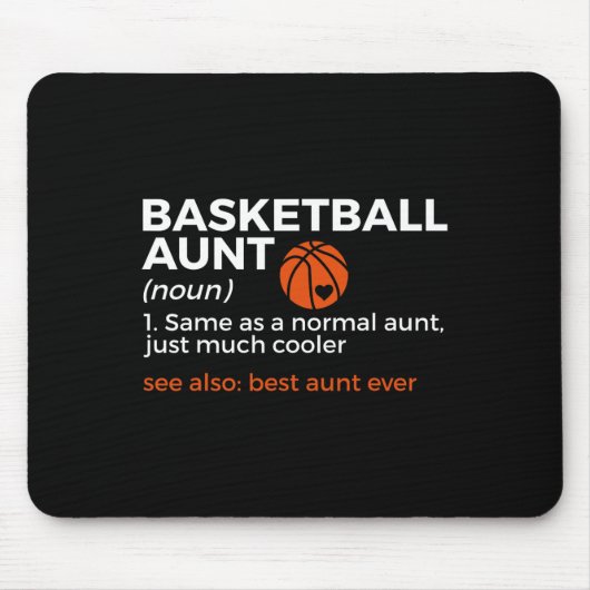 おもしろいバスケットボール叔母最高の定義叔母エバー マウスパッド (正面)