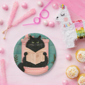 おもしろいバスルームの黒猫  ペーパープレート (パーティー)