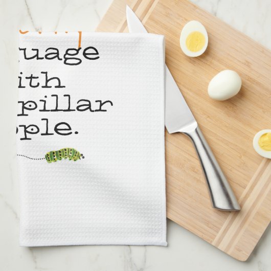 おもしろいバタフライキャタプラことわざキッチンタオル キッチンタオル (四つ折り)