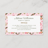 おもしろいバタフライブロッサムガーデンベーカリースプーン 名刺 (裏面)