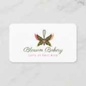 おもしろいバタフライブロッサムフローラガーデンベーカリーウィスク 名刺 (正面)