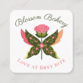 おもしろいバタフライブロッサムフローラガーデンベーカリーカップケーキ スクエア名刺 (正面)