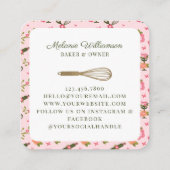 おもしろいバタフライブロッサムフローラガーデンベーカリーカップケーキ スクエア名刺 (裏面)