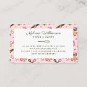 おもしろいバタフライブロッサムフローラガーデンベーカリーカップケーキ 名刺 (裏面)