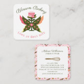 おもしろいバタフライブロッサムフローラガーデンベーカリー スクエア名刺 (正面/裏面)