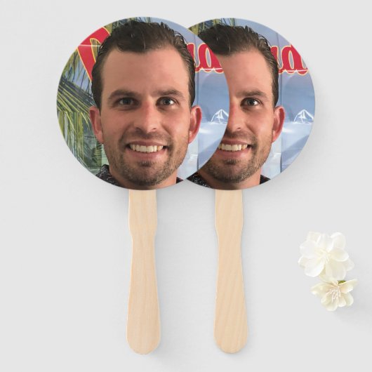 おもしろいバチェロレッテグルーム写真写真 ハンドファン (正面&裏面)