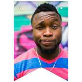 おもしろいバチェロレッテグルーム顔バナカスタムー写真 バンティングフラッグ (第3の旗)