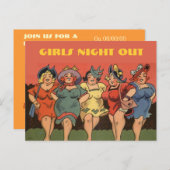 おもしろいバチェロレッテ、ブライダルシャワー、ヘン.... インビテーションポストカード (正面/裏面)