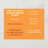 おもしろいバチェロレッテ、ブライダルシャワー、ヘン.... インビテーションポストカード (裏面)