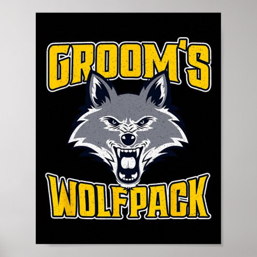 おもしろいバチュラーパーティグルームズWolfpack結婚パート ポスター (正面)