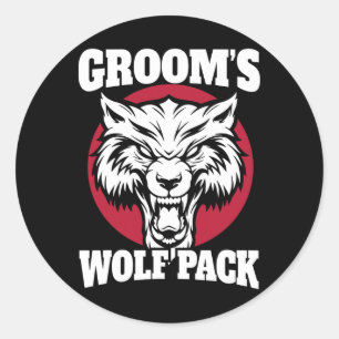 おもしろいバチュラーパーティグルームズWolfpack結婚パート ラウンドシール