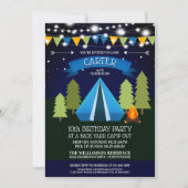 おもしろいバックヤードキャンプアウトバースデーパーティー招待状 招待状 (正面)