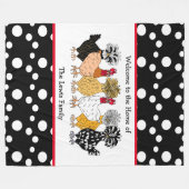 おもしろいバックヤードチキンズポーランドヘン水玉模様 フリースブランケット (正面(横))