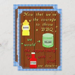おもしろいバックヤードバーベキューパーティープン 招待状