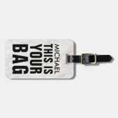 おもしろいバッグアテンション男らし大理石 ラゲッジタグ (正面横)