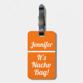 おもしろいバッグカスタムアテンションユーモアオレンジ ラゲッジタグ (裏面縦)