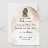 おもしろいバッファローバイソンワイルドライフアニマルパーク誕生日 招待状 (裏面)