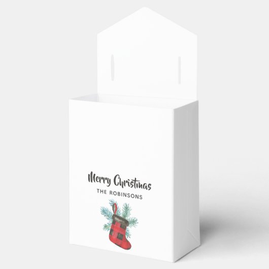 おもしろいバッファロープレイドランバージャックベアークリスマス フェイバーボックス (オープン)