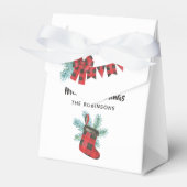 おもしろいバッファロープレイドランバージャックベアークリスマス フェイバーボックス (正面サイド)