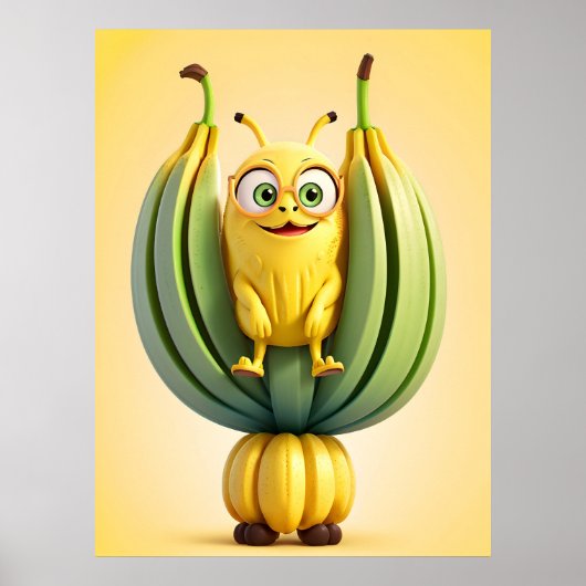 おもしろいバナナキャラクター ポスター (正面)