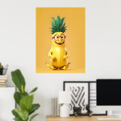 おもしろいバナナキャラクター ポスター (ホームオフィス)