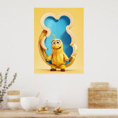 おもしろいバナナキャラクター ポスター (キッチン)