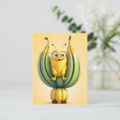 おもしろいバナナキャラクター ポストカード (スタンド正面)