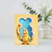 おもしろいバナナキャラクター ポストカード (スタンド正面)