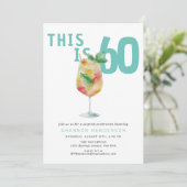 おもしろいバブドリンク60thバースデーパーティーへの招待 招待状 (スタンド正面)