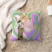 おもしろいバブ吹レガムのキリン液体スワールパープル クッション (ブランケット)