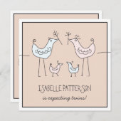 おもしろいバモダンーズツインベビーシャワー招待状 招待状 (正面/裏面)