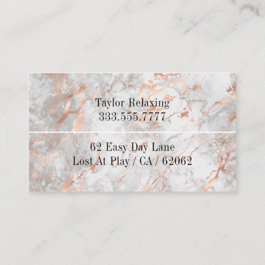 おもしろいバラ退職した金ゴールド大理石、DIYプロフェッショナルギャグ 名刺 (裏面)