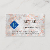 おもしろいバラ退職した金ゴールド大理石、DIYプロフェッショナルギャグ 名刺 (正面)