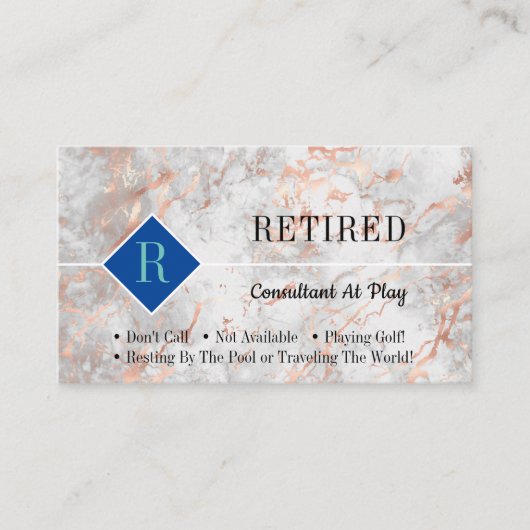 おもしろいバラ退職した金ゴールド大理石、DIYプロフェッショナルギャグ 名刺 (正面)