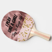 おもしろいバラ金ゴールド遊は女の子のようにシック 卓球ラケット (横)